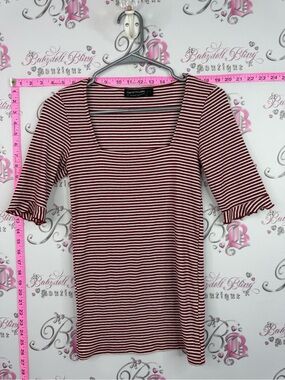 The Fifth Label Red and White Striped Square Neck shirt